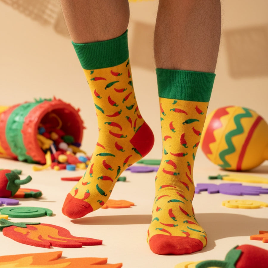 Men's Seamless Crew Socks - Peppers — organic cotton socks by Love Sock Company