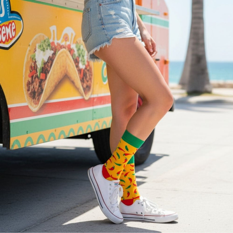 Women's Seamless Crew Socks - Peppers — organic cotton socks by Love Sock Company