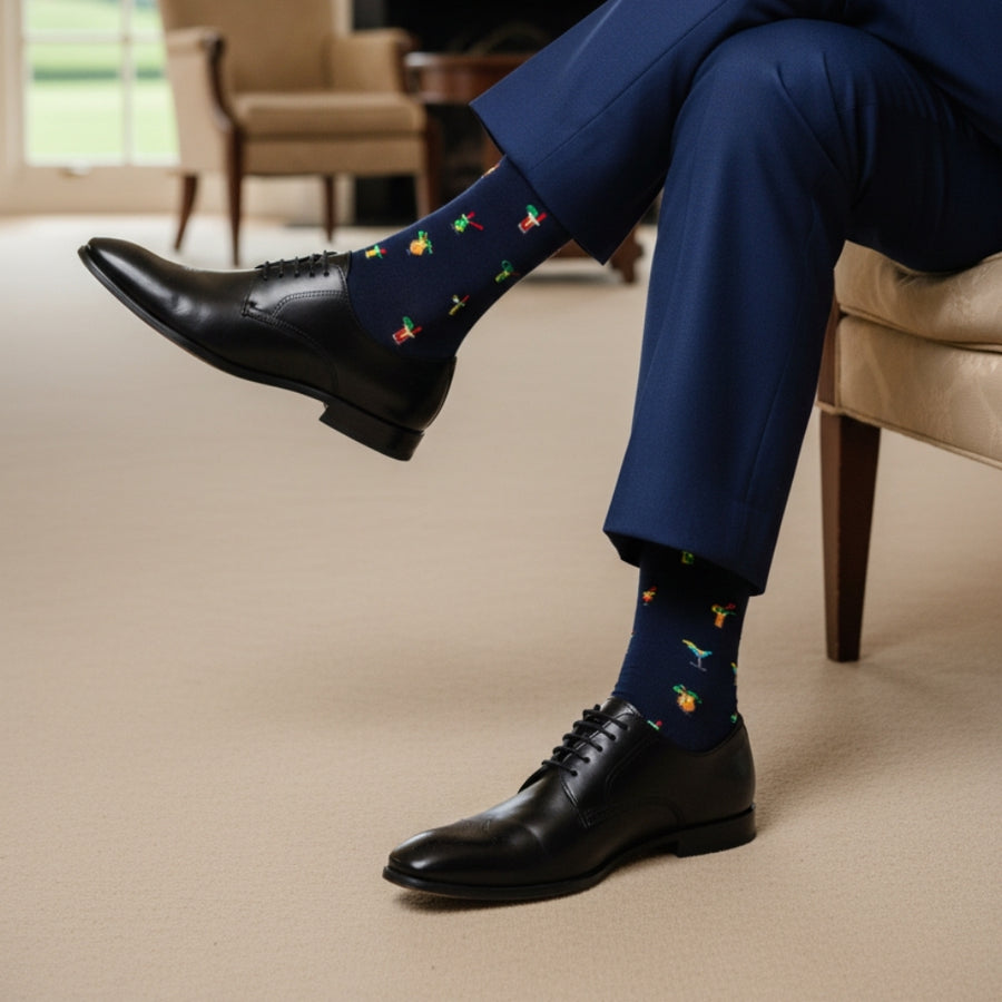 Men's Mid-Calf Dress Socks - Cocktails — organic cotton socks by Love Sock Company