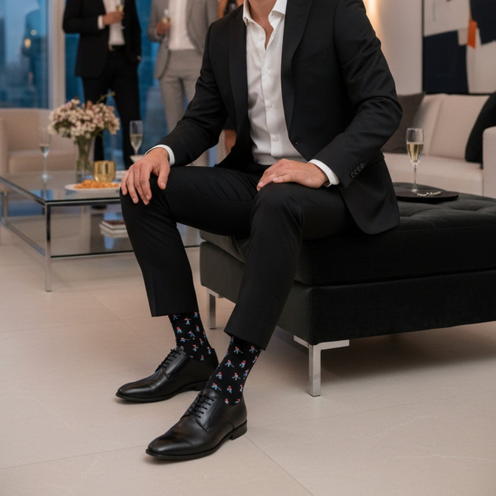 Premium Mid-Calf Golf Pattern Socks - Seamless & Non-Slip