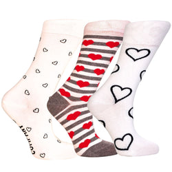 Women's Fun Hearts Dress Socks - Organic Cotton, Gift Pack