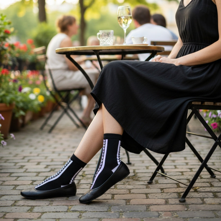 Quarter Hollywood Black — organic cotton socks by Love Sock Company