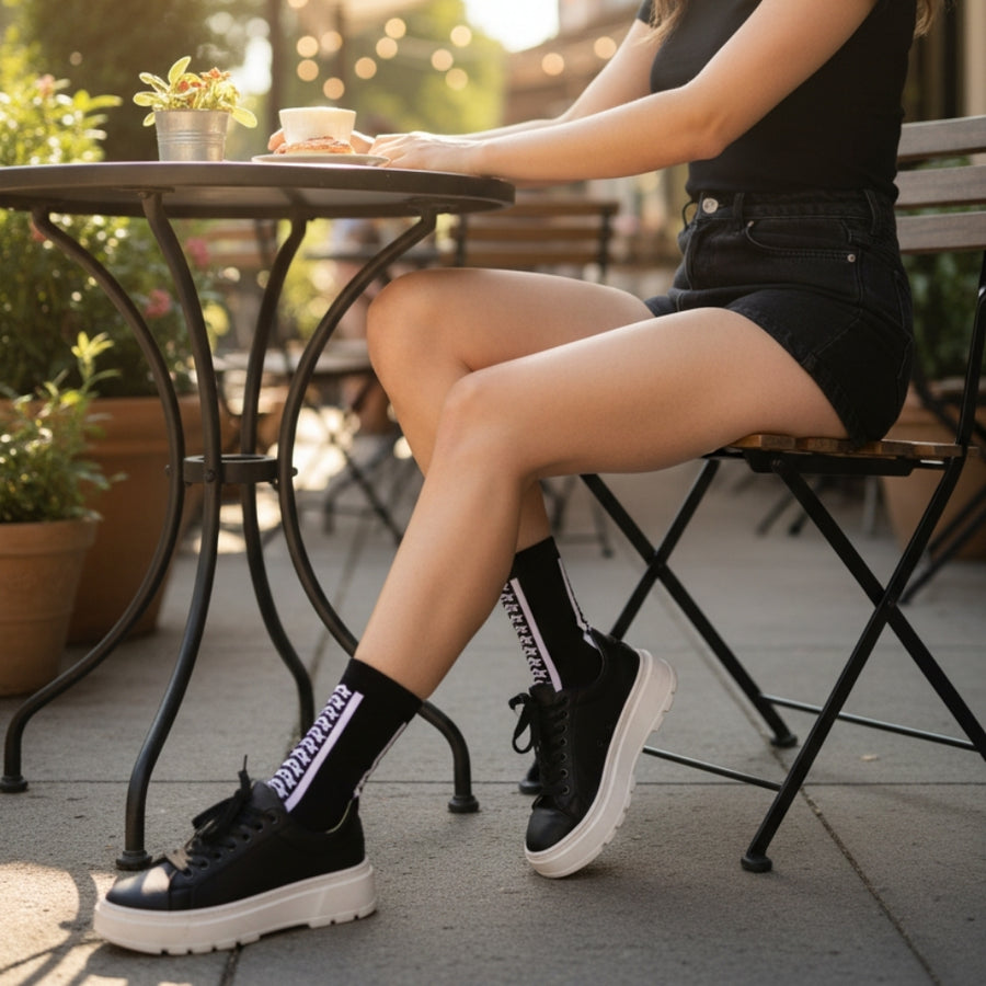 Quarter Hollywood Black — organic cotton socks by Love Sock Company