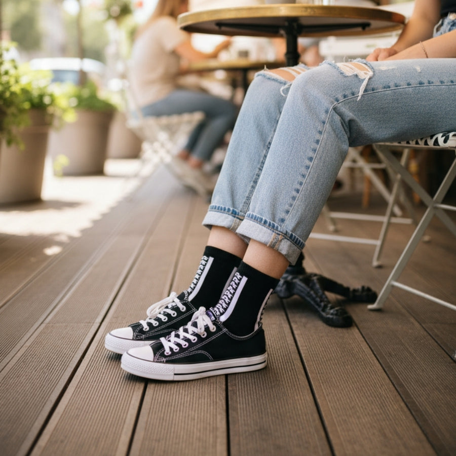 Quarter Hollywood Black — organic cotton socks by Love Sock Company