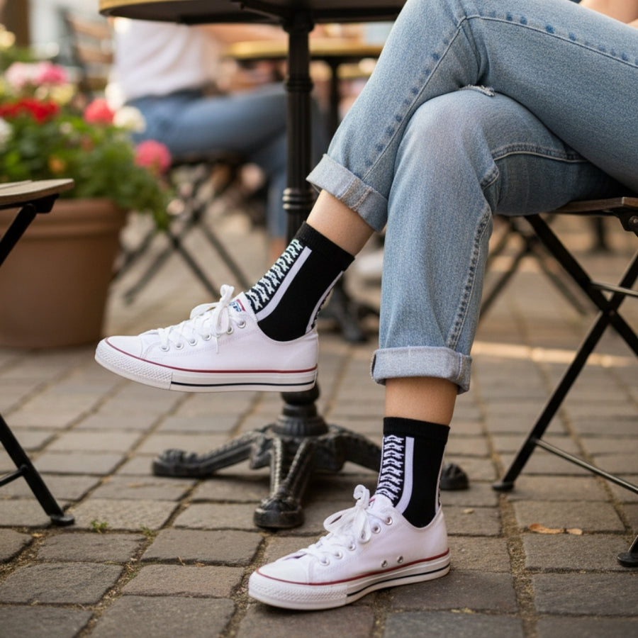 Quarter Hollywood Black — organic cotton socks by Love Sock Company