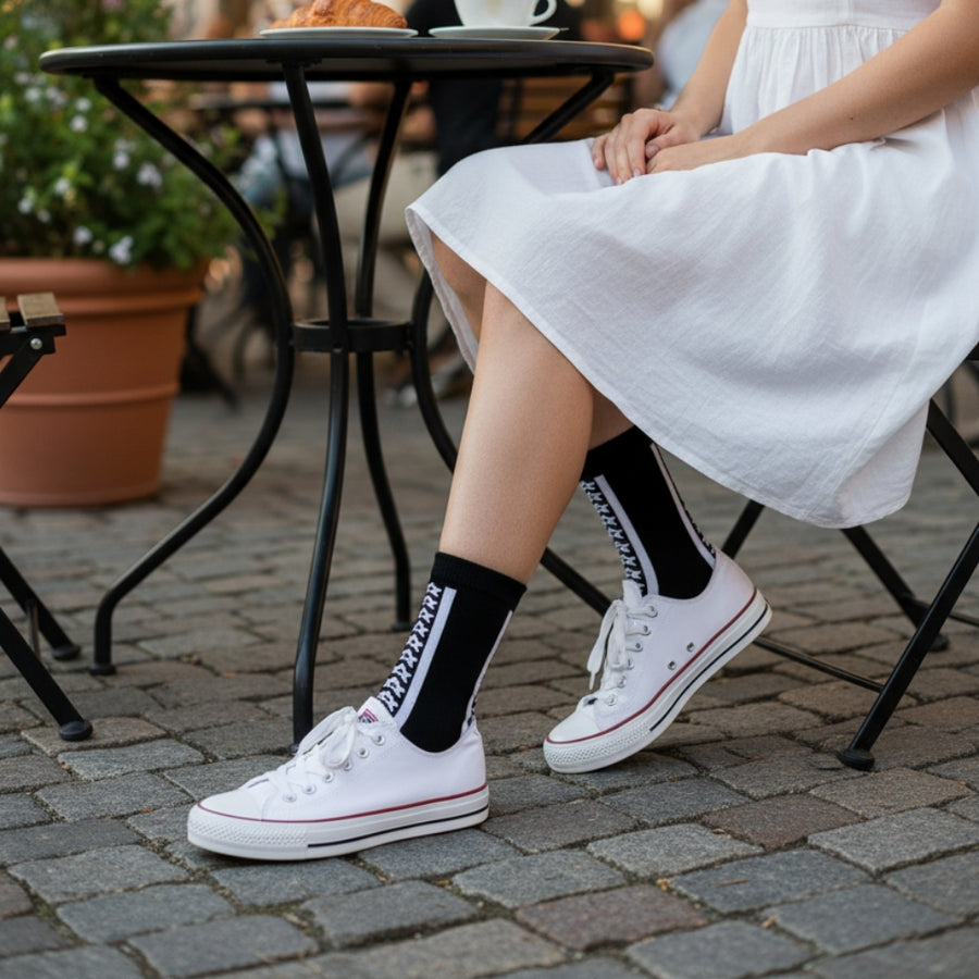Quarter Hollywood Black — organic cotton socks by Love Sock Company