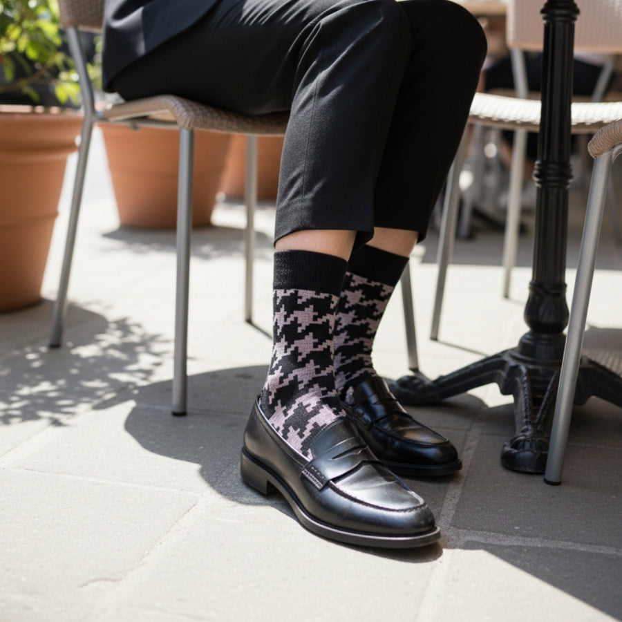 Men's Office Socks - Houndstooth — organic cotton socks by Love Sock Company