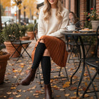 Premium Organic Cotton Knee-High Socks - Guaranteed Non-Slip Fit - Black
