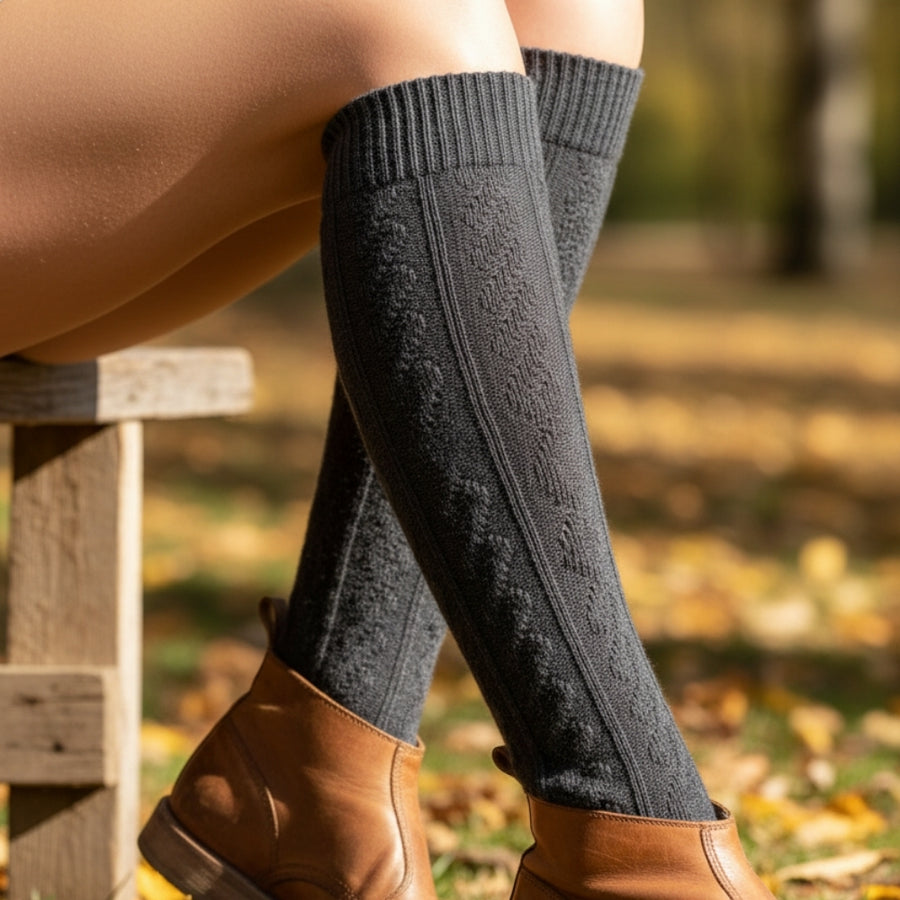 Knee-High Socks - Grey — organic cotton socks by Love Sock Company