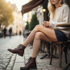 Premium Organic Cotton Knee-High Socks - Guaranteed Non-Slip Fit - Latte Brown