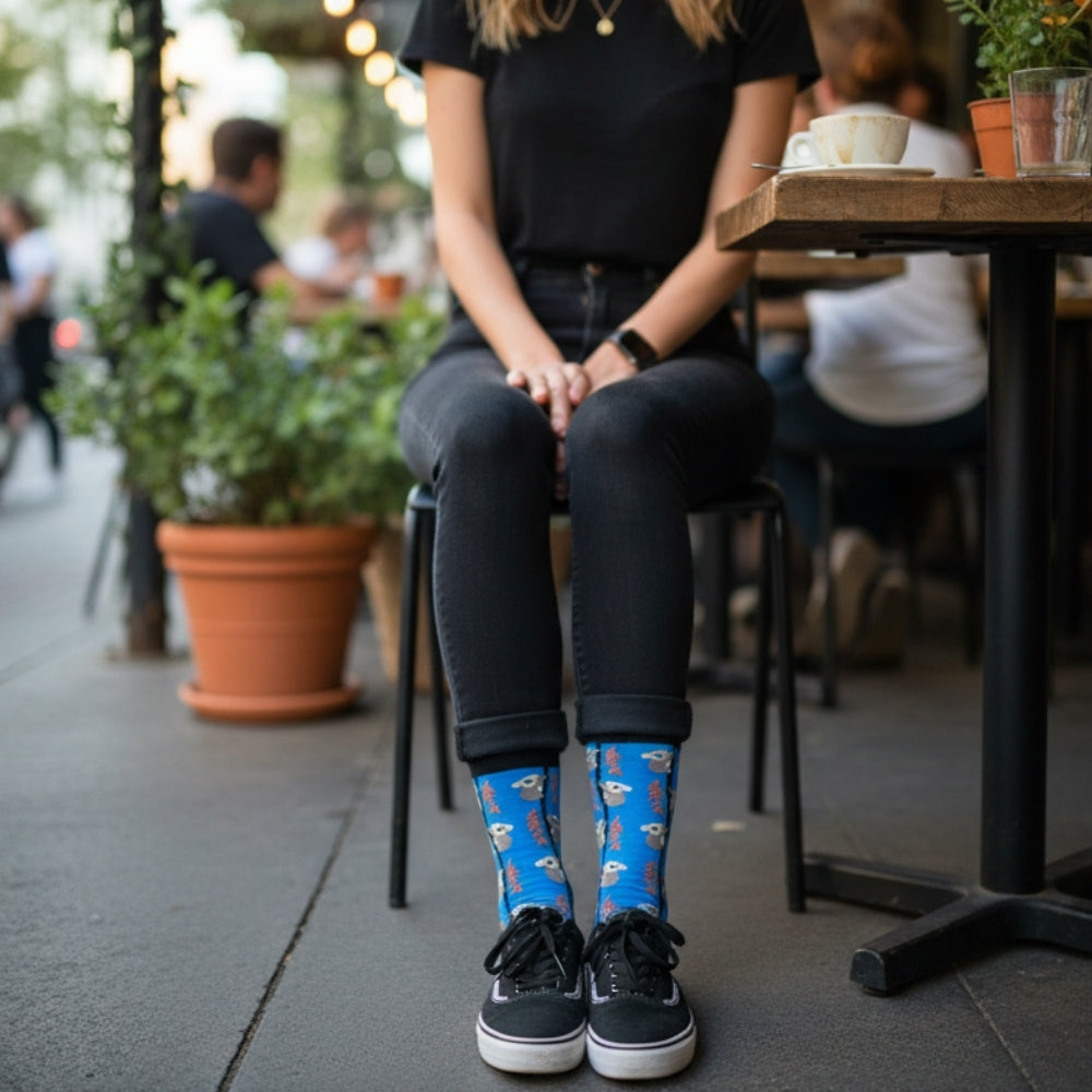 Women's Fun Novelty Crew Socks - Organic Cotton Gift - Koala