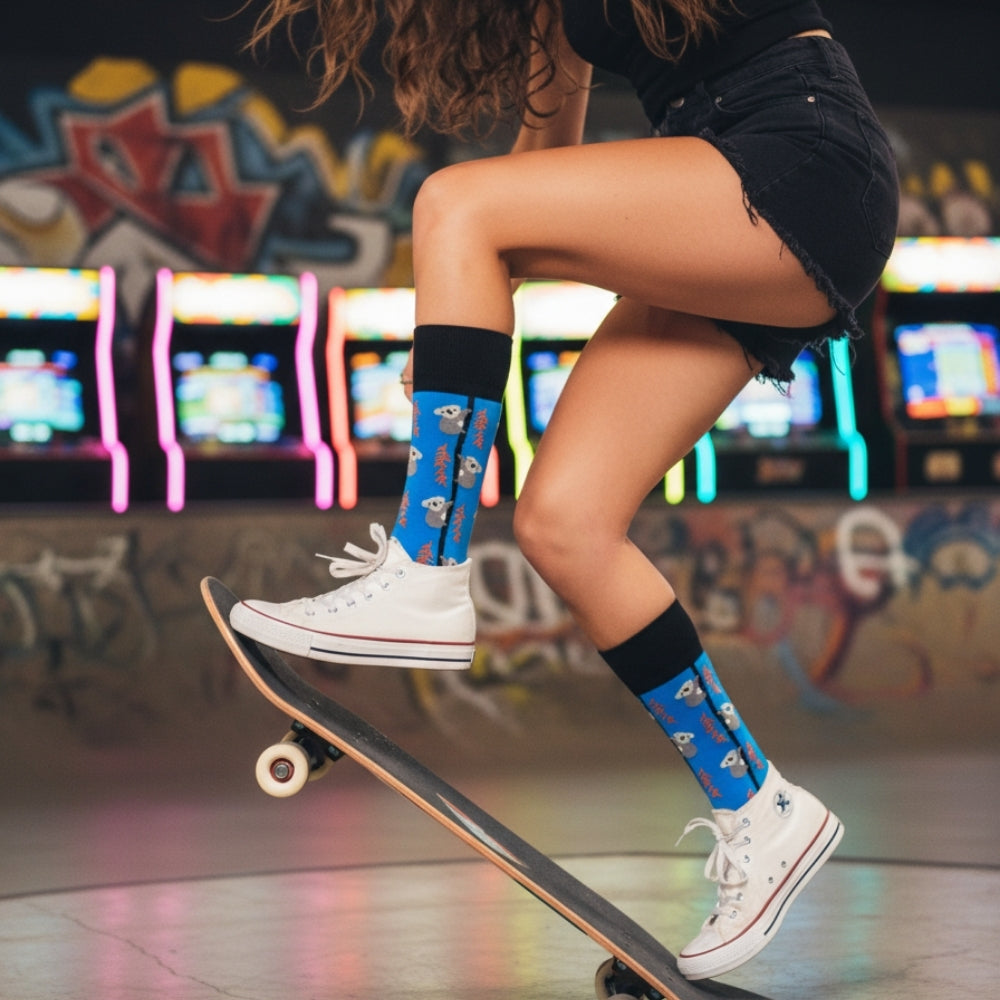 Women's Fun Novelty Crew Socks - Organic Cotton Gift - Koala