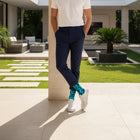 Premium Men's Mid-Calf Sock - Subtle Floral Pattern - Stay-Up Fit - Lily