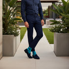 Premium Men's Mid-Calf Sock - Subtle Floral Pattern - Stay-Up Fit - Lily