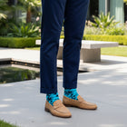 Premium Men's Mid-Calf Sock - Subtle Floral Pattern - Stay-Up Fit - Lily