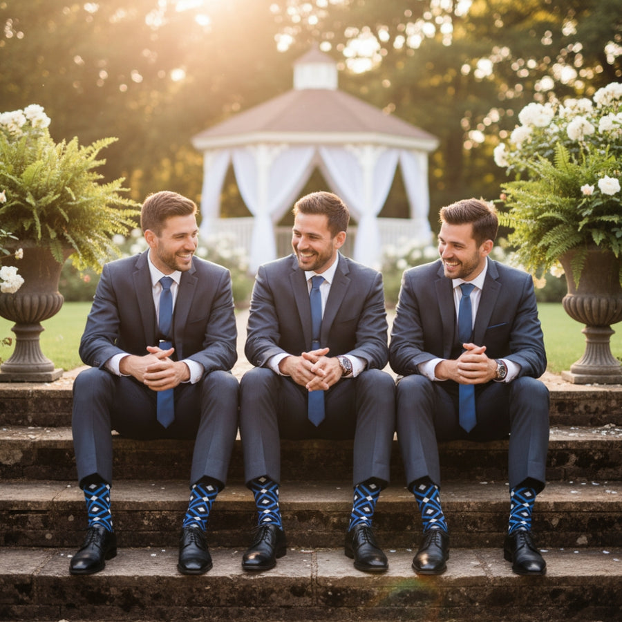 Mirrors Dress Socks - Blue
