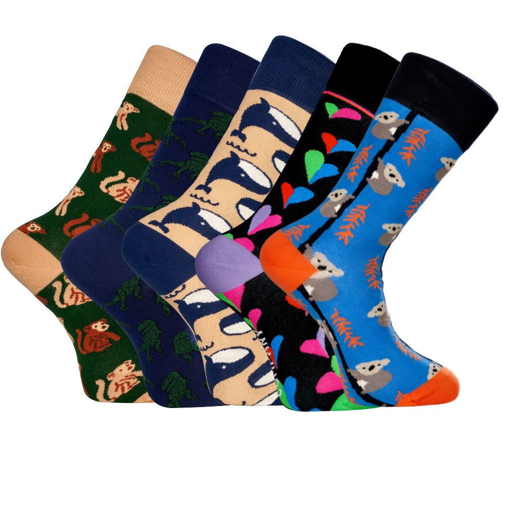 Men’s Patterned Novelty Dress Socks Gift Set