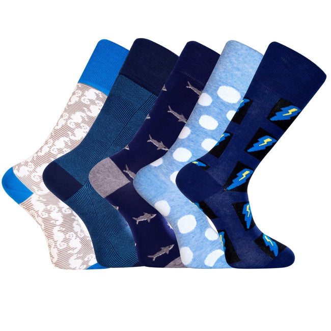 Love Sock Company Colorful Fun Patterned Men's Dress Socks 5 Pack (Mykonos) - LOVE SOCK COMPANY