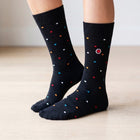 Women's Dress Socks - Mini Polka Navy