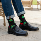 Christmas Gift Idea: Festive Pattern Men's Mid-Calf Sock - Seamless Comfort - Noel