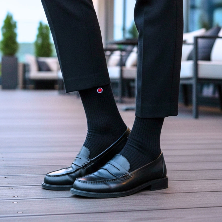 Women's Seamless Dress Socks - Ribbed Black — organic cotton socks by Love Sock Company