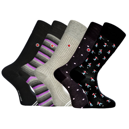 Men's Non-Slip Organic Cotton Dress Socks (5-Pack)