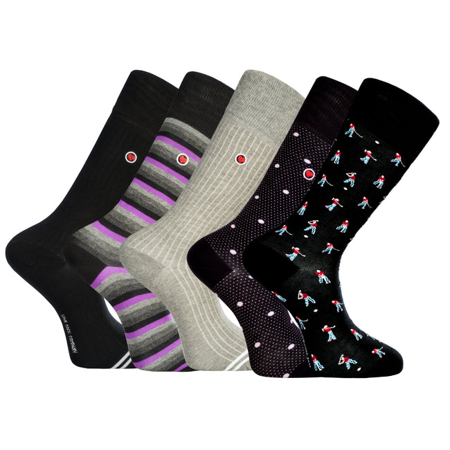 The Non-Binding 5-Pack: Premium Men's Mid-Calf Dress Socks - Scottsdale