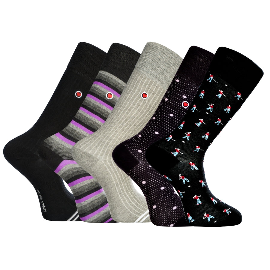 Men's Mid-Calf Dress Socks 5-Pack - Scottsdale — organic cotton socks by Love Sock Company