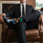 Christmas Gift Idea: Festive Pattern Men's Mid-Calf Sock - Seamless Comfort - Snowflake