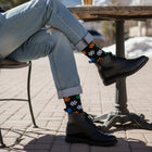 Christmas Gift Idea: Festive Pattern Men's Mid-Calf Sock - Seamless Comfort - Snowflake