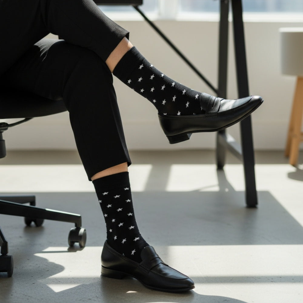 The Best Women's Crew Socks: Performance Organic Cotton with Arch Support - Stars