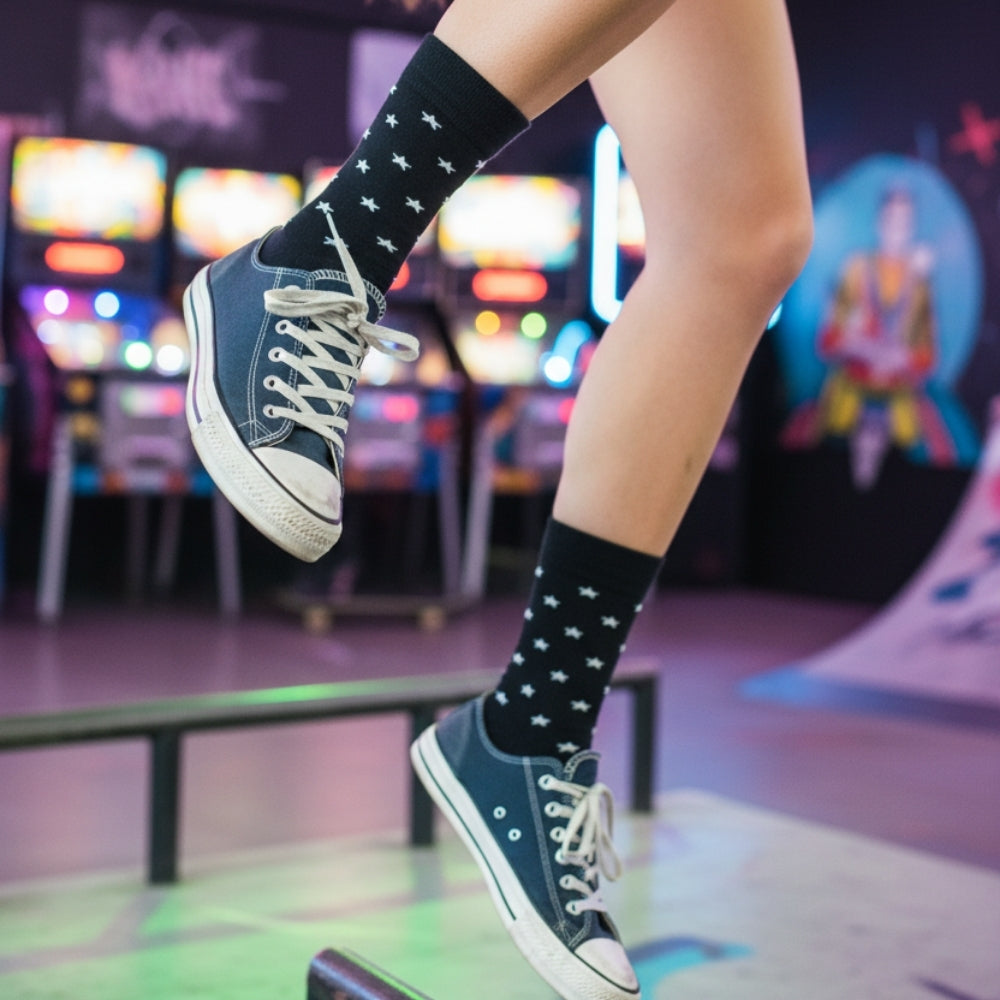 The Best Women's Crew Socks: Performance Organic Cotton with Arch Support - Stars
