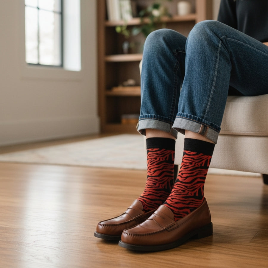Women's Seamless Dress Socks - Tiger — organic cotton socks by Love Sock Company