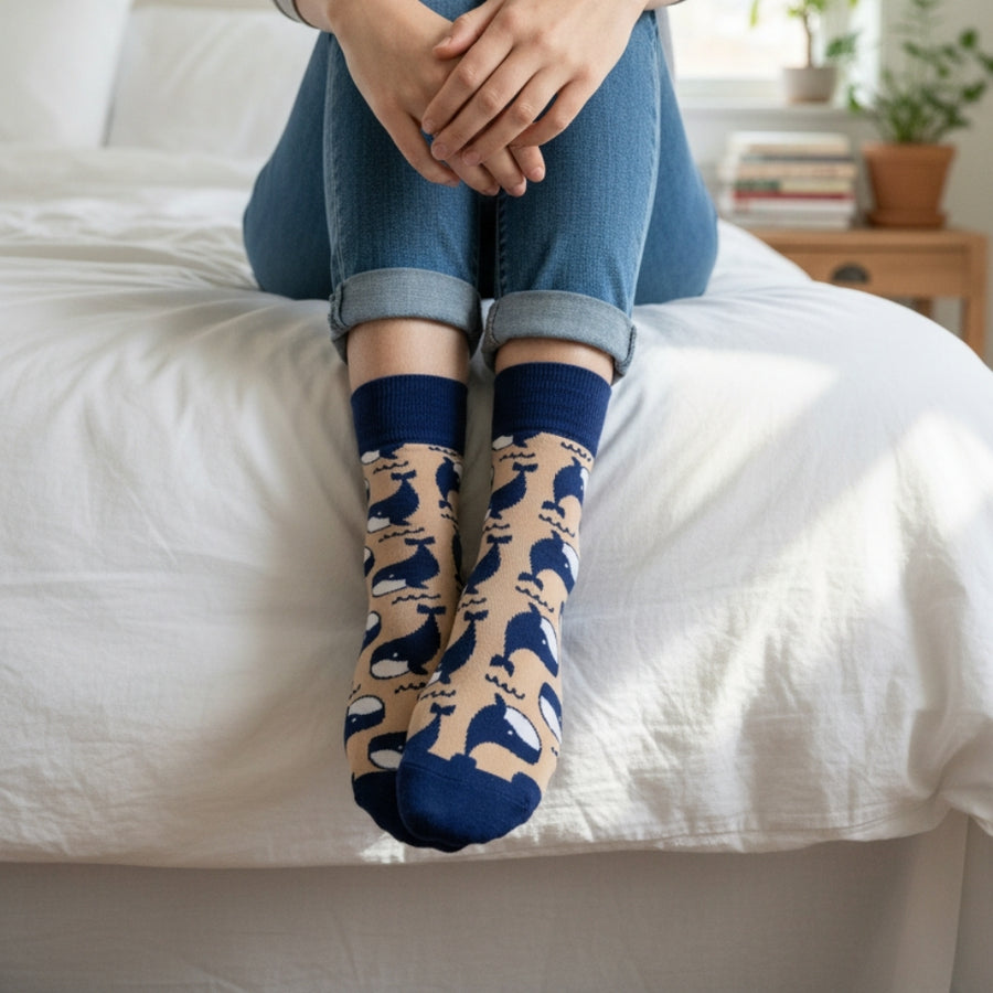 Women's Novelty Crew Socks - Whale — organic cotton socks by Love Sock Company