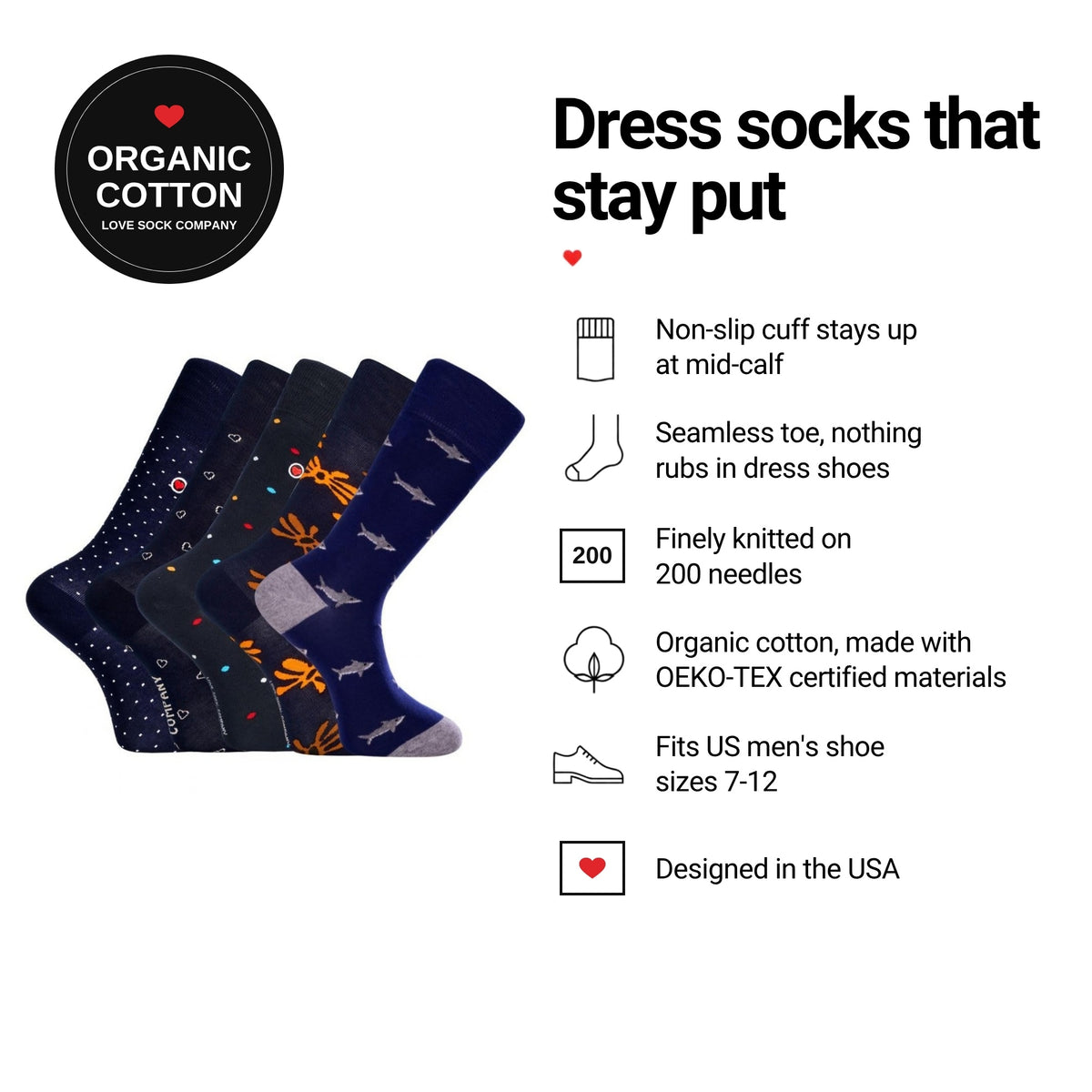 Love Sock Company Athens 5-pack men&