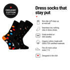 Love Sock Company Wedding 3-pack men's mid-calf dress socks features: organic cotton, non-slip cuff, seamless toe, fits men's 7-12