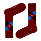 Men's Argyle Dress Socks Burgundy Love Sock Company (M) - LOVE SOCK COMPANY