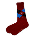 Men's Argyle Dress Socks Burgundy Love Sock Company (M) - LOVE SOCK COMPANY