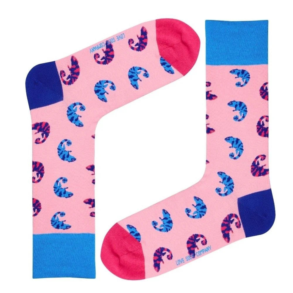 Chameleon Colorful Novelty Crew Socks (Unisex) - LOVE SOCK COMPANY