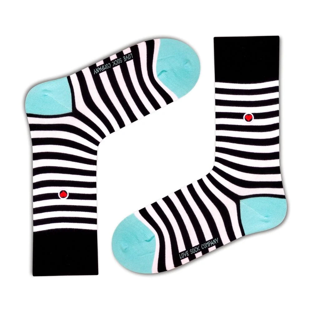 Love Sock Company 3 Pair Colorful Funky Women's Crew Dress Socks Supreme Black - LOVE SOCK COMPANY