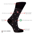 Love Sock Company 3 Pair Colorful Funky Women's Crew Dress Socks Supreme Black - LOVE SOCK COMPANY