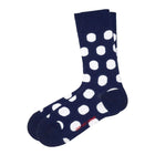 Women's Polka Dot Trouser Socks - Big Polka Navy (W) - LOVE SOCK COMPANY