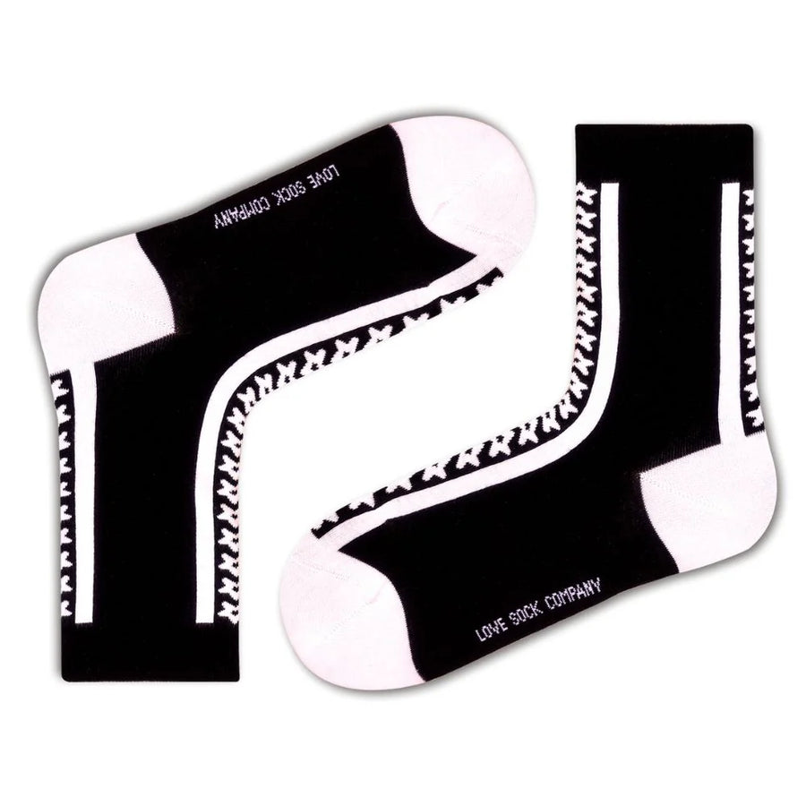 Hollywood Funky Black Quarter Crew Socks (W) - LOVE SOCK COMPANY