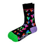 Funky Hearts Colorful fun patterned organic novelty crew socks - LOVE SOCK COMPANY