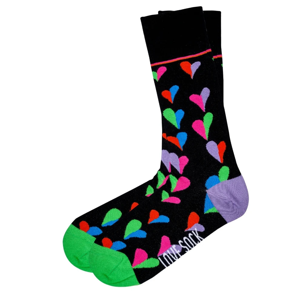 funky dress socks Funky Hearts Men's Fun Christmas Novelty Dress Socks Love Sock Company (M)