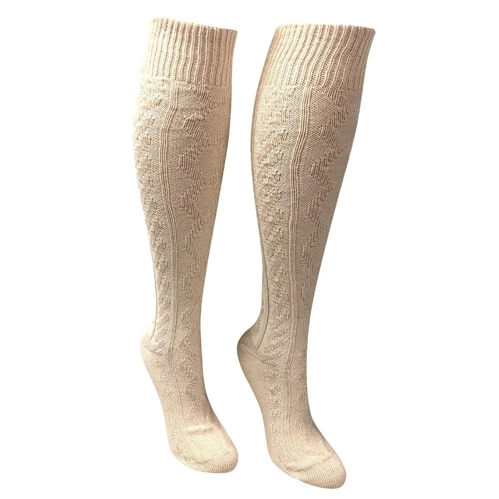 Ivory Knee High Boot Socks (W) - LOVE SOCK COMPANY