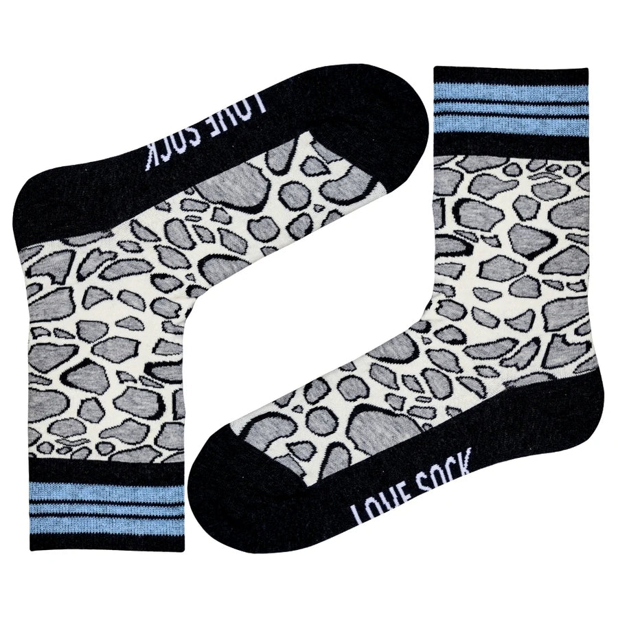 Leopard animal print fun patterned organic novelty crew socks for women - LOVE SOCK COMPANY