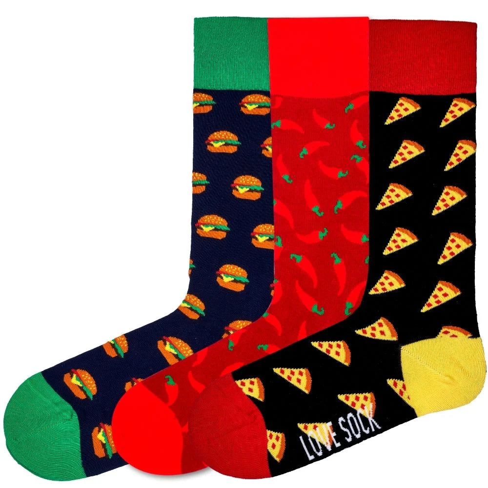 Love Sock Company Colorful Funky Fun Patterned Women's Novelty Crew Socks Hot Junk Food Gift Box - LOVE SOCK COMPANY