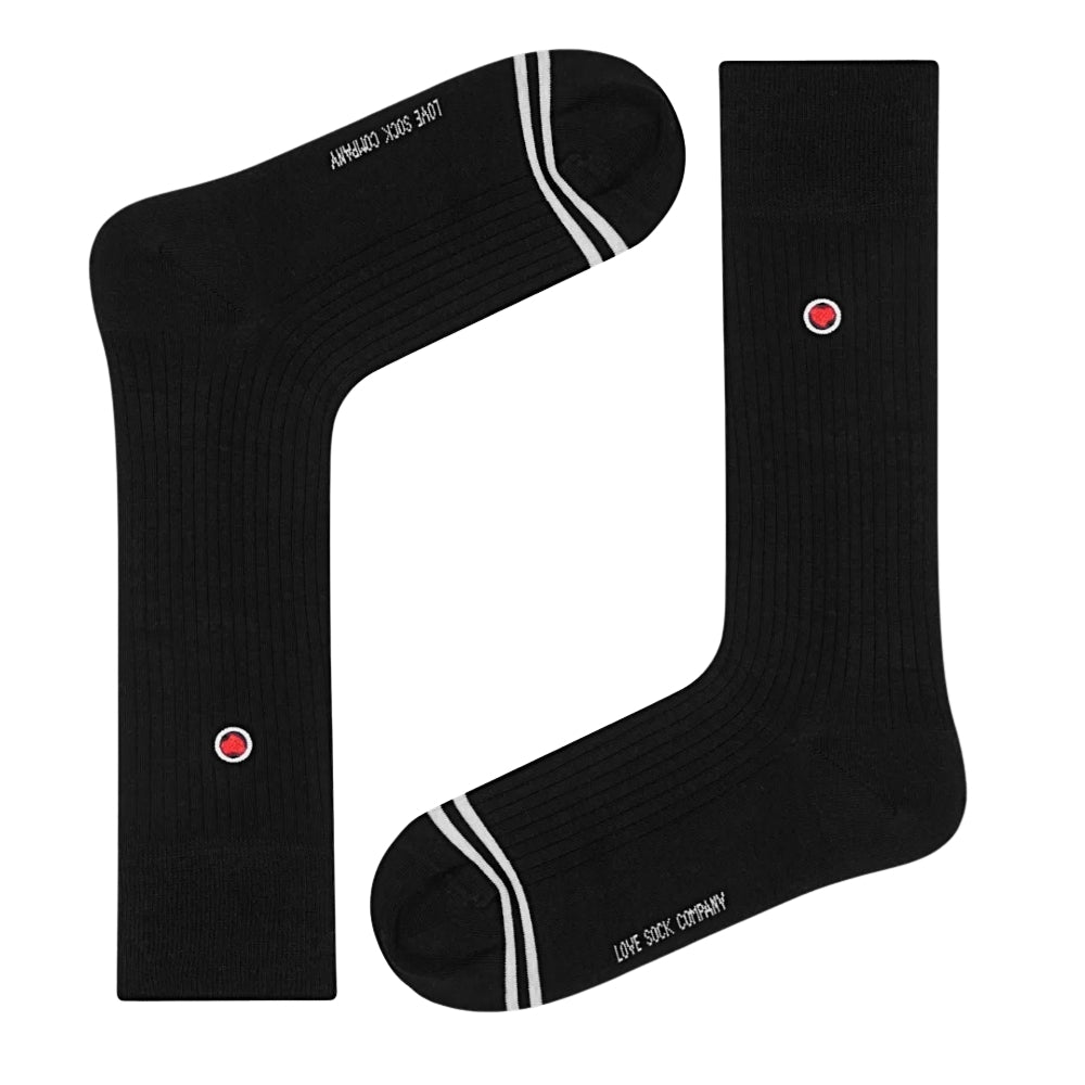 Love Sock Company Ribbed Black dress socks, 1 pair