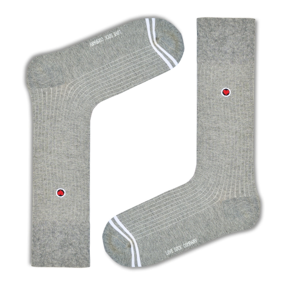 Love Sock Company Ribbed Grey dress socks, 1 pair